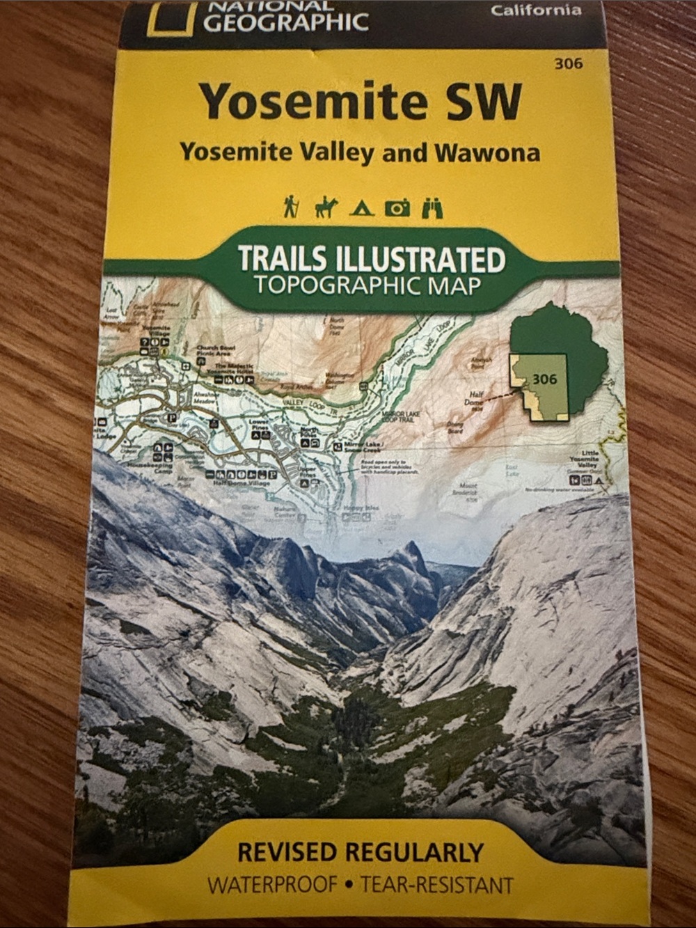 National Geographic Yosemite SW Trails Illustrated Topographic Map - Yellow